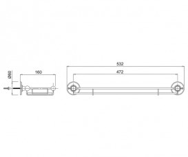 Поличка для ванної Burlington прозоре скло / латунь золото A18 GOL