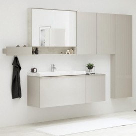 Поличка для ванної Geberit Acanto 45 см пісочно-сірий матовий/глянцеве скло 500.617.JL.2