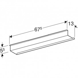 Полочка для ванной Geberit iCon 67,5x5,5x13 см сталь лава матовый 502.327.JK.1