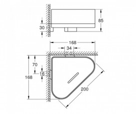 Полочка для ванной Grohe Selection угловая темный графит матовый 41038AL0