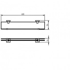 Поличка для ванної Haceka Mezzo TEC скло / матова нержавіюча сталь 1124442