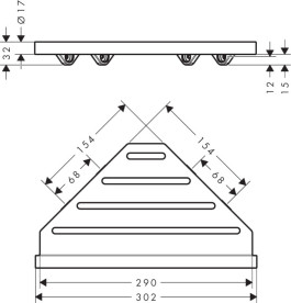 Полиця для ванної Hansgrohe AddStoris S кутова хром 41761000