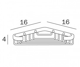 Поличка для ванної Inda Complementi кутова 16х16 см хром A04490 CR