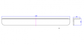 Полочка для ванной IStone Cube 120 см белый матовый WD0143
