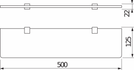 Поличка для ванної Jika Cubito Pure 50 см скло / хром H3857310040001