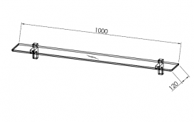 Полочка для ванной Kolpa-san 100х12 см прозрачное стекло 529180