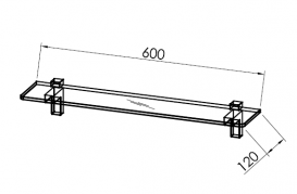 Полочка для ванной Kolpa-san 60х12 см прозрачное стекло 529160