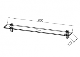 Полочка для ванной Kolpa-san 80х12 см прозрачное стекло 529170