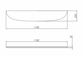 Полиця для ванної кімнати Kolpa San Milo 1190х200 мм білий 591610