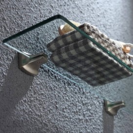 Полочка для ванной Kraus Fortis стекло/латунь сатин KEA-13345BN