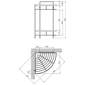 Полочка для ванной Kroner KRM Rizze-ACC329-2 угловая металл хром CV022913