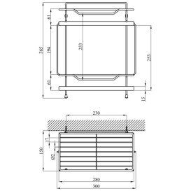 Полочка для ванной Kroner KRM Rizze-ACC330-2 металл хром CV022915