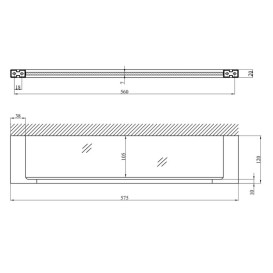 Полочка для ванной Kroner KRP Edelstahl Kubus-SCH3907 57,5 см стекло CV025662