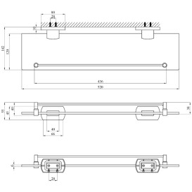Полочка для ванной Kroner KRP Graz-C95611 52 см стекло CV024733