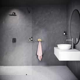 Полочка для ванной Ravak Slim S алюминий/латунь черный/хром X07P575