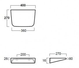 Поличка для ванної Simas Baden Baden 40х27 см кераміка білий DE 15