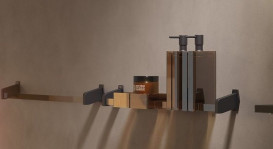 Полочка для ванной Sonia Luce акриловое стекло черный/коричневый 182633