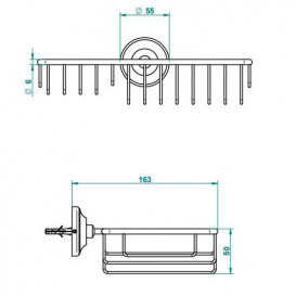 Полиця для ванної THG Savannah комбінована золото G52 D03 02620