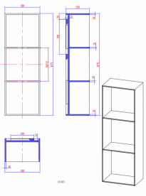 Поличка для ванної триярусна IStone Square 30 см білий матовий WD0195