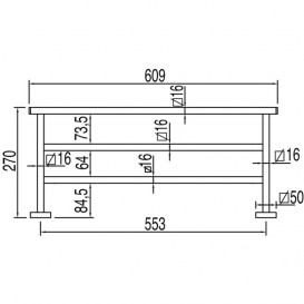 Поличка для ванної Tres Cuadro Tres 609 мм метал хром 10763608