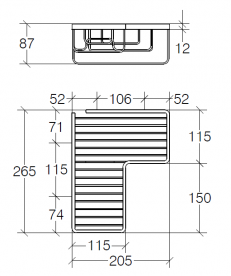 Полочка для ванной угловая Lineabeta Filo металл хром 50013.29