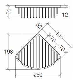 Полочка для ванной угловая Lineabeta Filo металл хром 50002.29