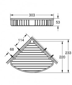 Полочка-решетка Grohe Start Cosmopolitan угловая большая металл хром 41172000
