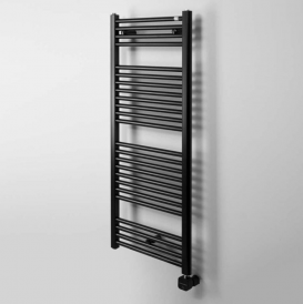 Полотенцесушитель электрический Zehnder Virando с тэном NEX скрытого монтажа черный матовый AB-120-060-9017-NEX-HID