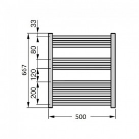 Полотенцесушитель электрический Zehnder Klaro с тэном hots скрытого монтажа черный матовый ZSL-080-050-9017-HOTS-HID