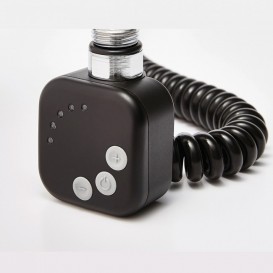 Полотенцесушитель электрический Zehnder Virando с тэном HEC с проводом черный матовый AB-120-050-9017-HEC-SC