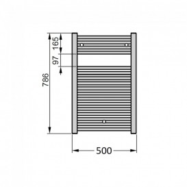 Полотенцесушитель электрический Zehnder Virando с тэном HEC скрытого монтажа белый AB-080-050-9016-HEC-HID
