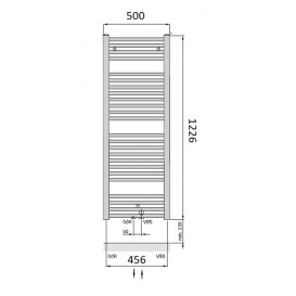 Полотенцесушитель комбинированный Zehnder Virando с тэном NEX скрытого монтажа черный матовый AB-120-050-9017-NEX-MB
