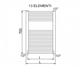 Полотенцесушитель водяной Cordivari RDT Lisa 22 50х70 см сталь белый 3551646101002