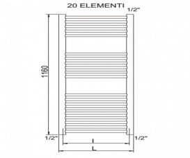 Полотенцесушитель водяной Cordivari RDT Lisa 22 50х116 см сталь белый 3551646101006