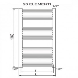 Полотенцесушитель водяной Cordivari RDT Lisa 22 Curvo 50х120 см сталь белый 3551646101046