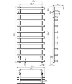 Сушка для рушників водяна Deffi Agata П10 400x1000 бічне ліве підключення хром A.AG.100.40.10.C.B