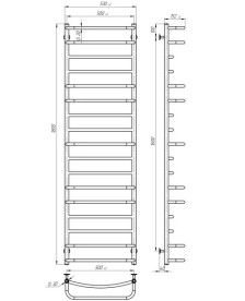 Полотенцесушитель водяной Deffi Аквамикс П17 500х1800 нижнее подключение хром C.AM.180.50.17.C.A