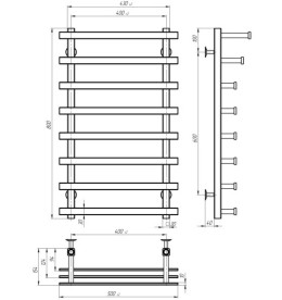 Полотенцесушитель водяной Deffi Breeze П8 400x800 боковое левое подключение хром A.BZ.80.40.8.C.B