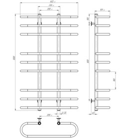 Полотенцесушитель водяной Deffi Британика П9 600х1000 нижнее подключение хром C.BR.100.60.9.C.A