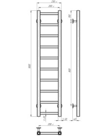 Полотенцесушитель водяной Deffi Forest П10 200х1000 нижнее подключение хром A.FR.100.20.10.C.A
