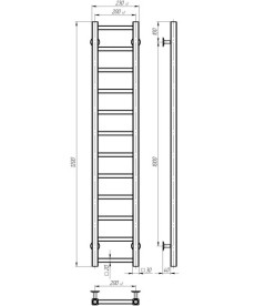 Полотенцесушитель водяной Deffi Forest П12 200х1200 боковое правое подключение хром A.FR.120.20.12.C.C