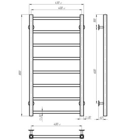 Полотенцесушитель водяной Deffi Forest П8 400х800 нижнее подключение хром A.FR.80.40.8.C.A