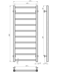 Полотенцесушитель водяной Deffi Forest П10 400х1000 нижнее подключение белый A.FR.100.40.10.W.A