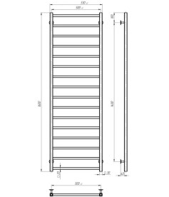 Сушка для рушників водяна Deffi Forest П16 500х1600 нижнє підключення білий A.FR.160.50.16.W.A