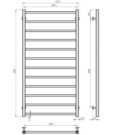 Полотенцесушитель водяной Deffi Forest П12 600х1200 нижнее подключение хром A.FR.120.60.12.C.A