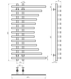 Полотенцесушитель водяной Deffi Gratsiya П13 600х1000 нижнее подключение хром A.GR.100.60.13.C.A