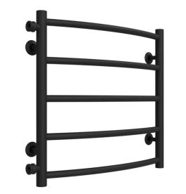 Полотенцесушитель водяной Deffi Классик П5 500х500 боковое левое подключение черный C.DK.50.50.5.B.B