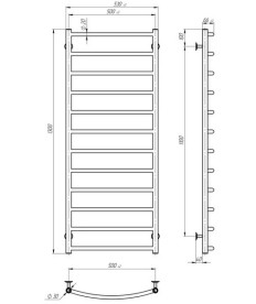 Полотенцесушитель водяной Deffi Классик П12 500х1300 боковое правое подключение белый C.DK.130.50.12.W.C