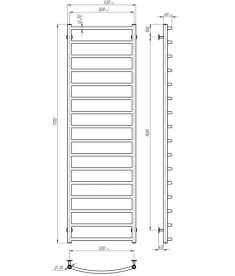 Полотенцесушитель водяной Deffi Классик П16 500х1700 боковое правое подключение белый C.DK.170.50.16.W.C