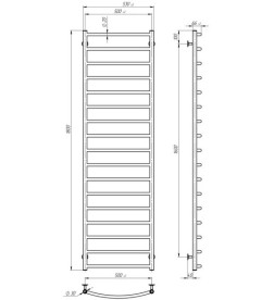 Полотенцесушитель водяной Deffi Классик П17 500х1800 нижнее подключение черный C.DK.180.50.17.B.A